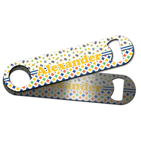 Boy's Space & Geometric Print Bar Bottle Opener - Main