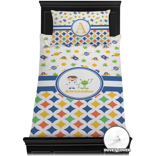 Boy's Space & Geometric Print Bedding Set (Twin) - Duvet