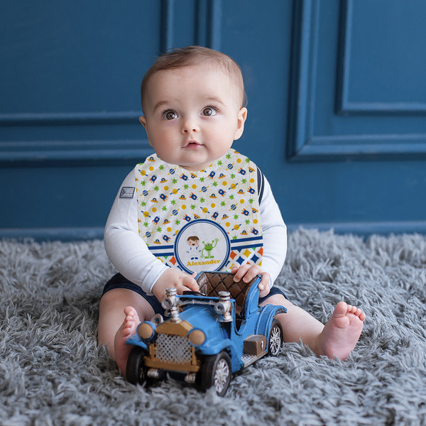 Boy's Space & Geometric Print Bib Lifestyle Boy