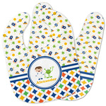 Boy's Space & Geometric Print Baby Bib w/ Name or Text