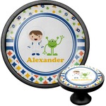Boy's Space & Geometric Print Cabinet Knob (Black) (Personalized)