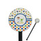 Boy's Space & Geometric Print 5.5" Round Plastic Stir Sticks - Black - Single Sided (Personalized)