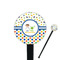 Boy's Space & Geometric Print 7" Round Plastic Stir Sticks - Black - Double Sided (Personalized)