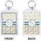 Boy's Space & Geometric Print Bling Keychain (Front + Back)