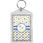 Boy's Space & Geometric Print Bling Keychain (Personalized)