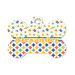 Boy's Space & Geometric Print Bone Shaped Dog ID Tag - Small (Personalized)