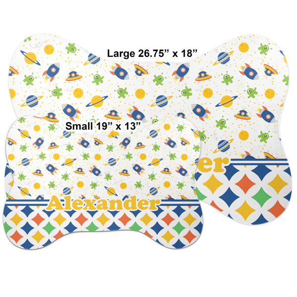 Boy's Space & Geometric Print Bone Shaped Mat Comparison