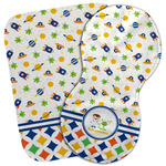 Boy's Space & Geometric Print Burp Cloth (Personalized)