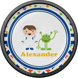 Boy's Space & Geometric Print Cabinet Knob (Black) (Personalized)