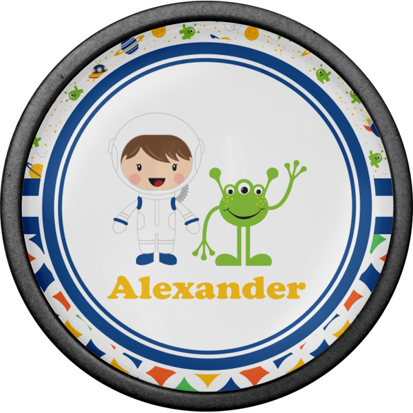 Boy's Space & Geometric Print Cabinet Knob - Black - Front