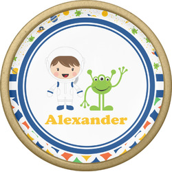 Boy's Space & Geometric Print Cabinet Knob - Gold (Personalized)