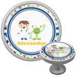 Boy's Space & Geometric Print Cabinet Knob (Silver) (Personalized)