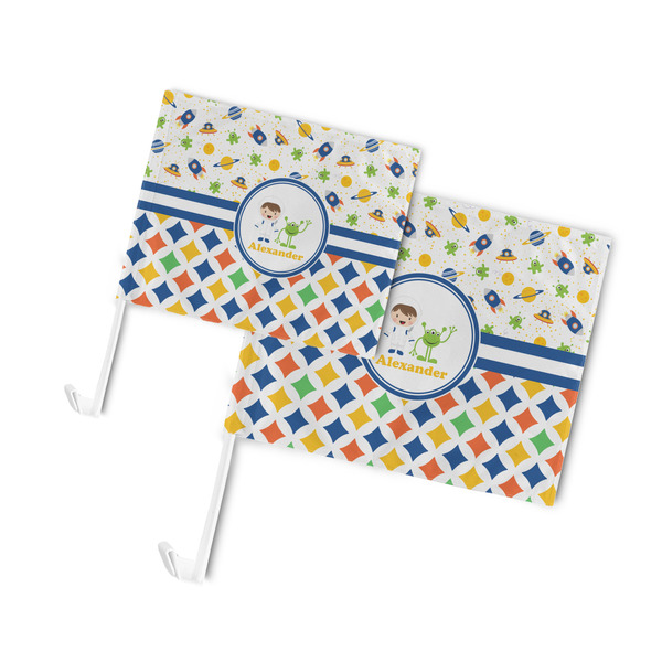 Boy's Space & Geometric Print Car Flags - PARENT MAIN (both sizes)