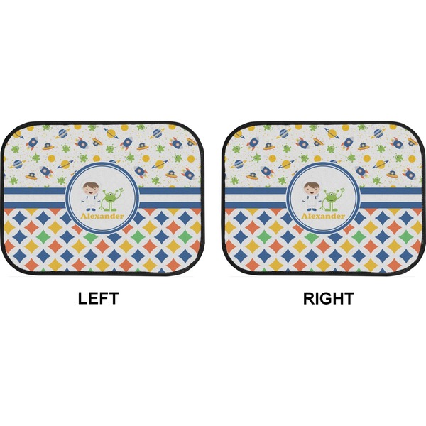 Boy's Space & Geometric Print Car Floor Mats (Back Seat) (Approval)