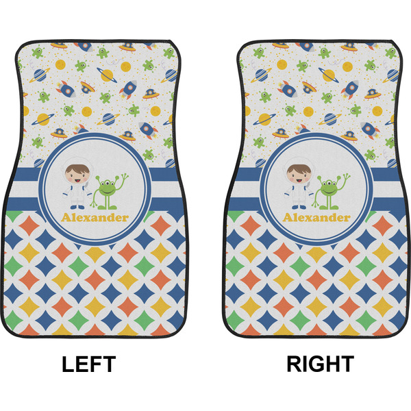 Boy's Space & Geometric Print Car Mat Front - Approval