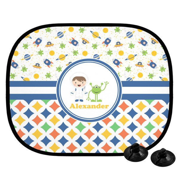 Custom Boy's Space & Geometric Print Car Side Window Sun Shade (Personalized)