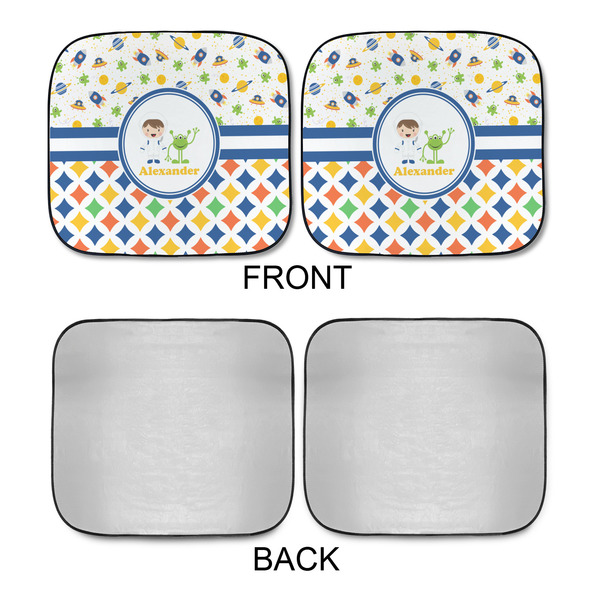 Boy's Space & Geometric Print Car Sun Shades - APPROVAL