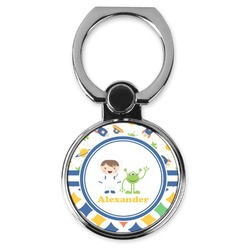 Boy's Space & Geometric Print Cell Phone Ring Stand & Holder (Personalized)
