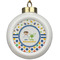 Boy's Space & Geometric Print Ceramic Ball Ornament (Personalized)