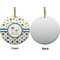 Boy's Space & Geometric Print Ceramic Flat Ornament - Circle Front & Back (APPROVAL)