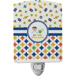 Boy's Space & Geometric Print Ceramic Night Light (Personalized)