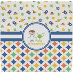 Boy's Space & Geometric Print Ceramic Tile Hot Pad (Personalized)