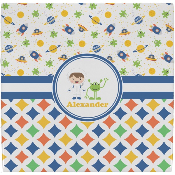 Custom Boy's Space & Geometric Print Ceramic Tile Hot Pad (Personalized)