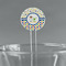 Boy's Space & Geometric Print 7" Round Plastic Stir Sticks - Clear (Personalized)