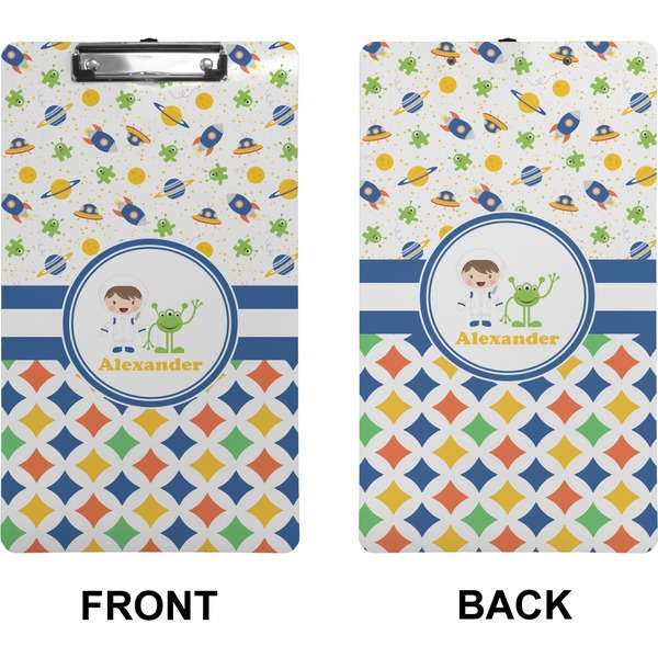 Boy's Space & Geometric Print Clipboard (Legal) (Front + Back)