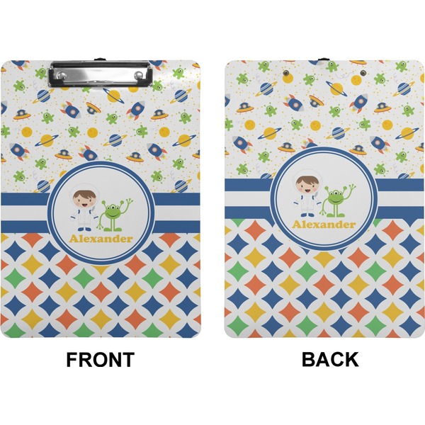 Boy's Space & Geometric Print Clipboard (Letter) (Front + Back)