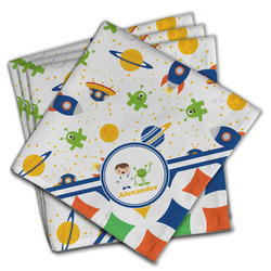 Boy's Space & Geometric Print Cloth Napkins (Set of 4) (Personalized)