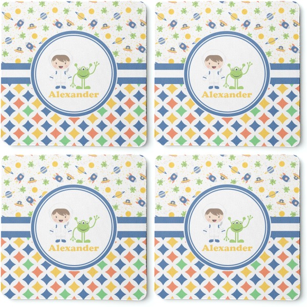 Boy's Space & Geometric Print Coaster Rubber Back - Apvl