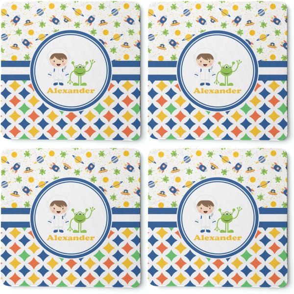 Boy's Space & Geometric Print Coaster Rubber Back - Apvl