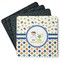 Boy's Space & Geometric Print Square Rubber Backed Coasters - Set of 4 (Personalized)
