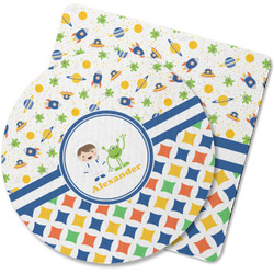 Boy's Space & Geometric Print Rubber Backed Coaster (Personalized)