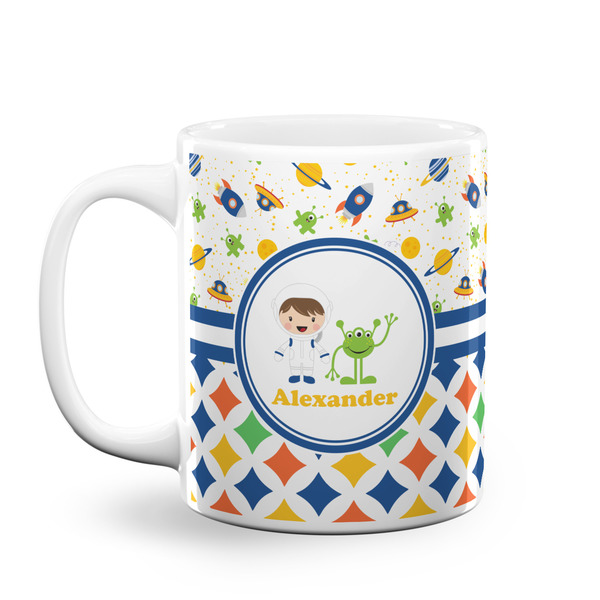 Custom Boy's Space & Geometric Print Coffee Mug (Personalized)