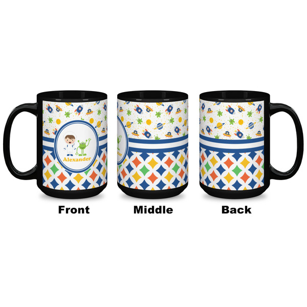 Boy's Space & Geometric Print Coffee Mug - 15 oz - Black APPROVAL