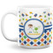 Boy's Space & Geometric Print 20 Oz Coffee Mug - White (Personalized)