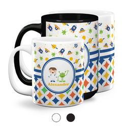 Boy's Space & Geometric Print Coffee Mug (Personalized)