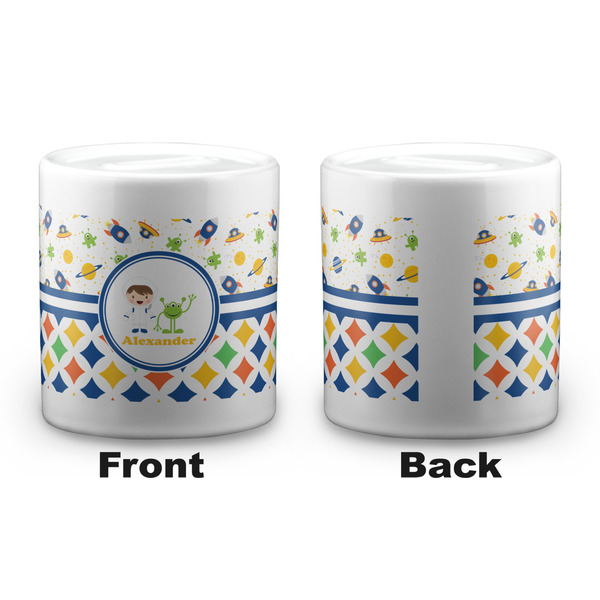 Boy's Space & Geometric Print Coin Bank - Apvl