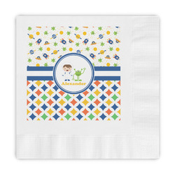 Boy's Space & Geometric Print Embossed Decorative Napkins (Personalized)