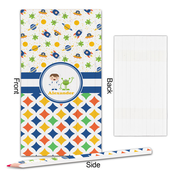 Boy's Space & Geometric Print Colored Pencils - Approval