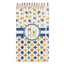 Boy's Space & Geometric Print Colored Pencils (Personalized)