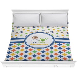 Boy's Space & Geometric Print Comforter - King (Personalized)