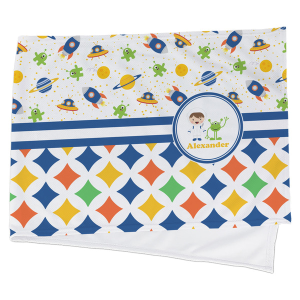 Custom Boy's Space & Geometric Print Cooling Towel (Personalized)