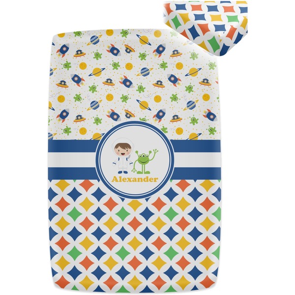 Boy's Space & Geometric Print Crib Fitted Sheet - Apvl