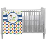 Boy's Space & Geometric Print Crib Comforter / Quilt (Personalized)