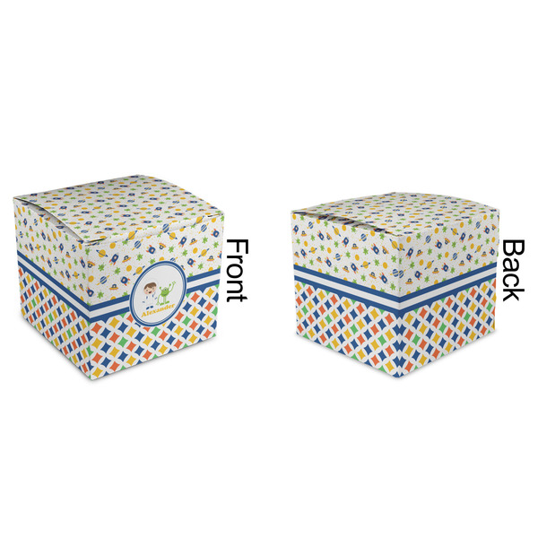 Boy's Space & Geometric Print Cubic Gift Box - Approval