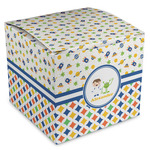 Boy's Space & Geometric Print Cube Favor Gift Boxes (Personalized)