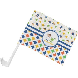 Boy's Space & Geometric Print Car Flag - Small w/ Name or Text